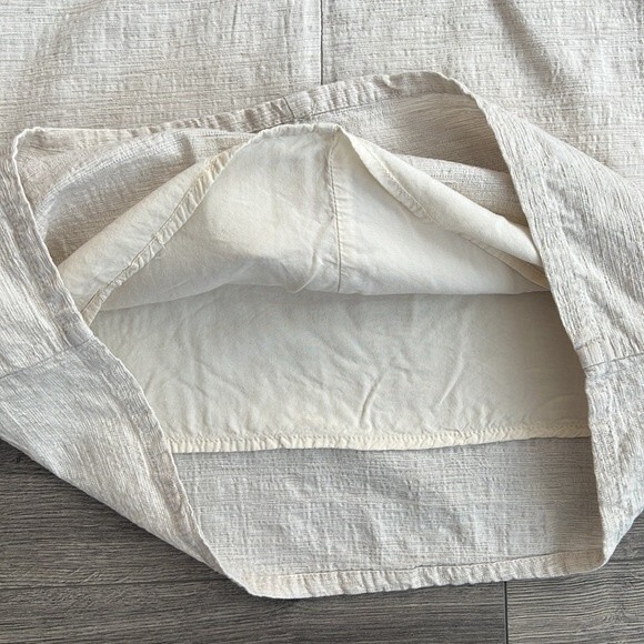 Urban Outfitters Riley Button Front Mini Dress Size 0 Linen & Cotton Beige Cream - Picture 9 of 12
